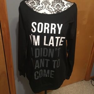 NWT M Graphic Scoop Neck Graphic Long Sleeve